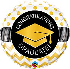 9" Graduate Gold Chevron Dots