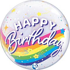 22" Bubble Birthday Rainbow Unicorn