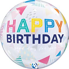 22" Bubble Birthday Rainbow Triangles