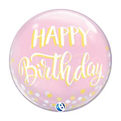 22" Bubble Bday Confetti Patel Pink
