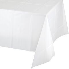 54" X 108" Plastic Table Cover - White