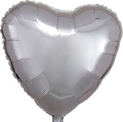 17"  Metallic Silver Heart