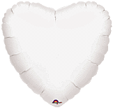 17" Metallic White Heart