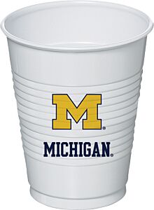 University of Michigan - 16 oz plastic cup 8ct