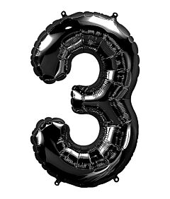 34" Number 3 - Black
