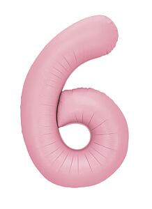 34" Number 6 - Light Pink