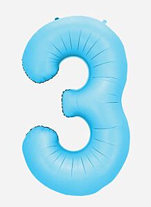 34" Number 3 - Light Blue