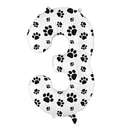34" Number 3 - Paw Print