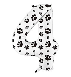 34" Number 4 - Paw Print