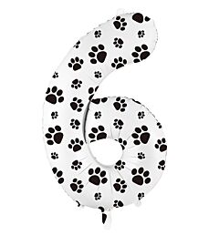 34" Number 6 - Paw Print