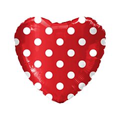18" Polka Dot Red Heart