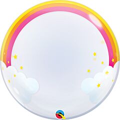 24" Rainbow Clouds Deco Bubble