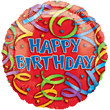 18" Happy Birthday Streamers 2 Sided