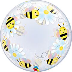 24" Sweet Bee & Daisies Deco Bubble