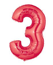 34" Megaloon Red Number 3