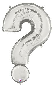 34" Symbol Question Mark Silver
