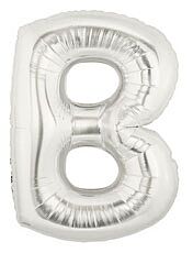 34" Megaloon Silver Letter B Bag