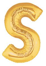 34" Megaloon Gold Letter S Bag