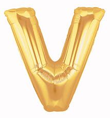 34" Megaloon Gold Letter V Bag