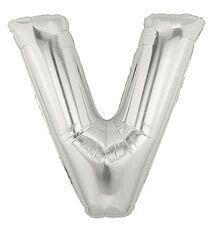 34" Megaloon Silver Letter V Bag