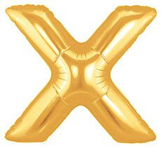 34" Megaloon Gold Letter X Bag