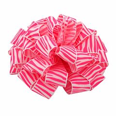 3" x 25yd Zebra Ribbon - Neon Pink