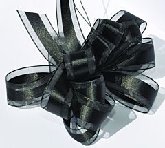 5/8" X 20yd ,3 Garbo Sheer Ribbon - Black