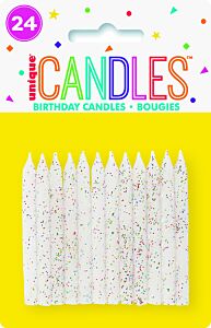 Spiral Candle - White Glitter