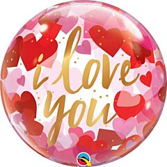 22" I Love You Paper Hearts Bubble
