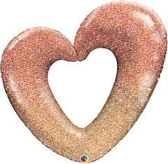 42" Rose Gold Glitter Ombré Heart