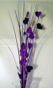 18" Heart Spray with Grass - Purple