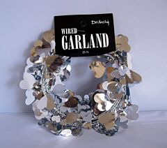 25' Silver Heart Garland