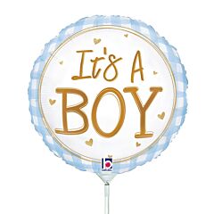 9" Baby Boy Gingham