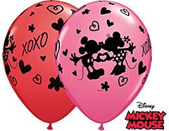 11" Qualatex Mickey and Minnie XOXO Latex