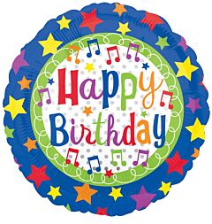 18" Happy Birthday Stars 2 Sided