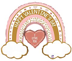 40" Rose Gold Valentine Rainbow