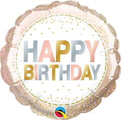 4" Bday Metallic Dots