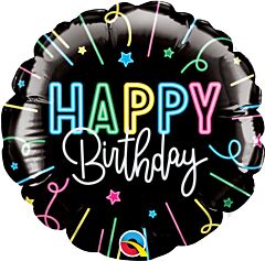 4" Happy Bday Neon Glow
