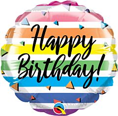 4" Bday Colorful Stripes