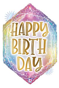 30" Opal Pastel Geo Birthday