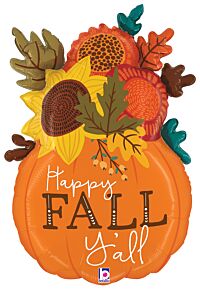 34" Fall Floral Pumpkin Vase