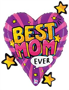25"Best Mom Comic Heart