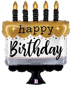 28" Satin Metallic Birthday Cake