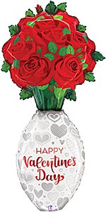 66" Special Delivery Valentine Rose Vase