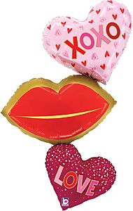 40" Heart Lips Trio