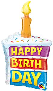 14" Bday Rainbow Cake And Candle