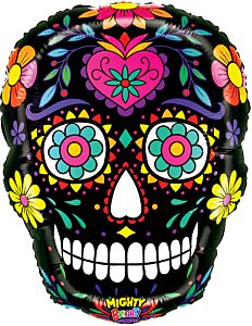 22" Mighty Black Sugar Skull