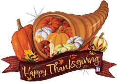 37" Cornucopia Thanksgiving Banner