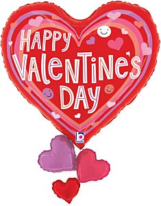 28" Smiley Valentine Hearts