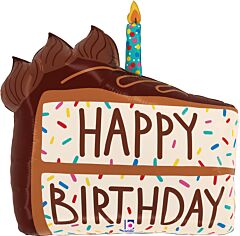 28" Birthday Chocolate Cake Slice